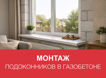 Выбор и монтаж подоконников в газобетонных домах в Владимире